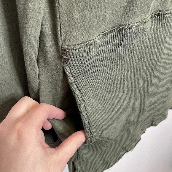 Neon Buddha Cowl Neck Tunic Sage Green Women’s XS Kangaroo Pocket Cotton - Picture 4 of 7